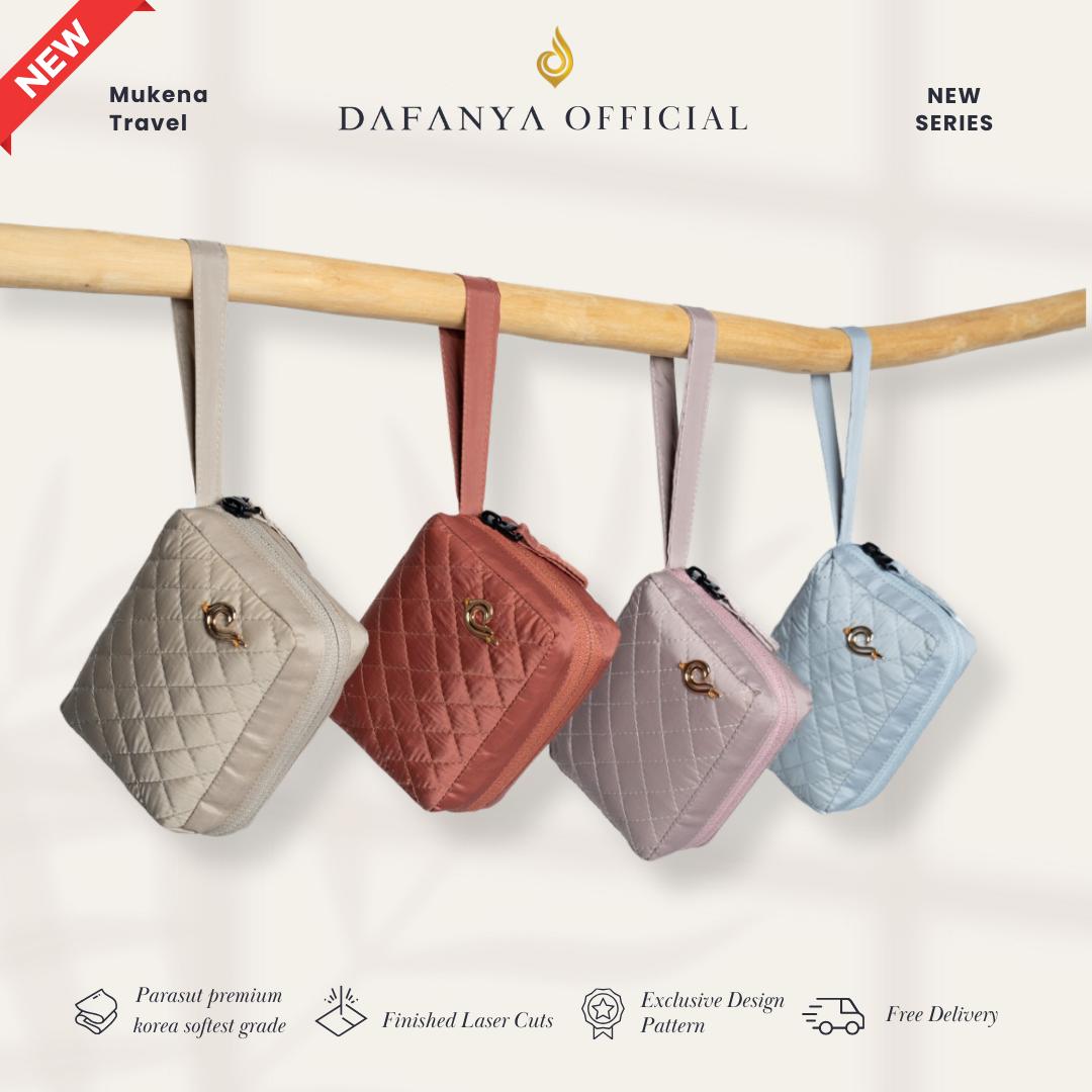 [ GRATIS JILBAB ] 𝐃𝐀𝐅𝐀𝐍𝐘𝐀 - Mukena 3 in 1 Traveling Prayer Set Mini Pouch Terlembut Parasut Korea Tepi Lasercut