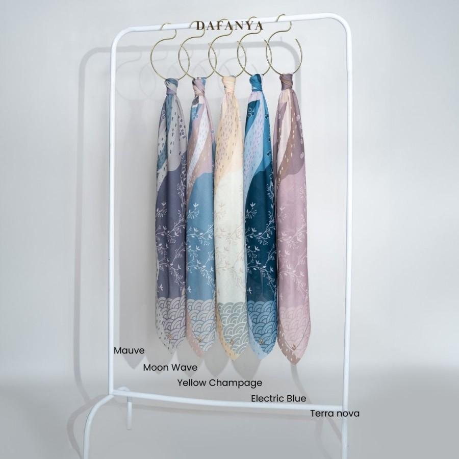 [Bundle 10 Pcs] 𝐃𝐀𝐅𝐀𝐍𝐘𝐀 - Ruya Series Jilbab Motif Abstrak Kerudung Segi Empat Hijab Scarf bahan Voal Laser Cut