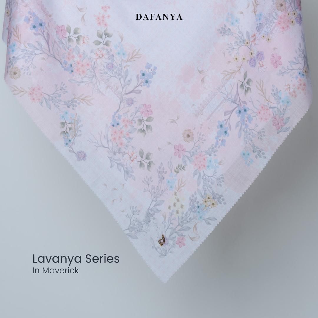 𝐃𝐀𝐅𝐀𝐍𝐘𝐀 - Lavanya Series Jilbab Motif Floral Kerudung Segi Empat Hijab Scarf bahan Voal Laser Cut