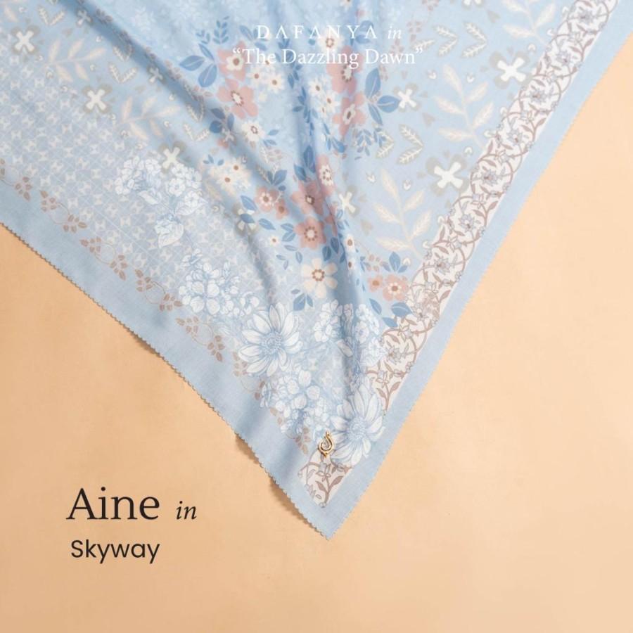 𝐃𝐀𝐅𝐀𝐍𝐘𝐀 - Syari Aine Series Jilbab Motif Floral Kerudung Segi Empat Hijab Scarf bahan Voal Laser Cut
