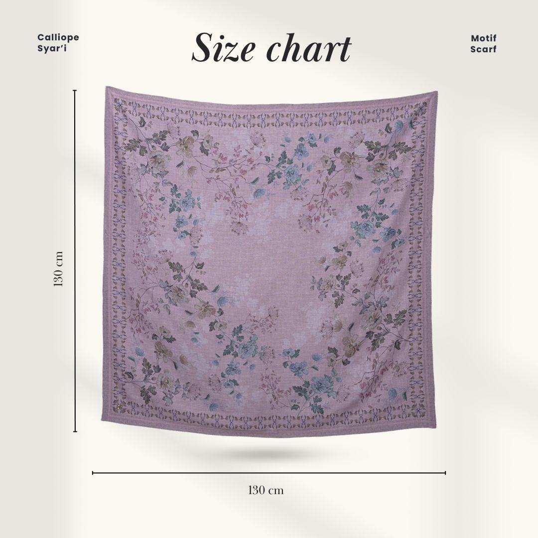 𝐃𝐀𝐅𝐀𝐍𝐘𝐀 - Syari 130x130 Calliope Series Jilbab Motif Floral Kerudung Segi Empat Hijab Scarf bahan Voal Laser Cut