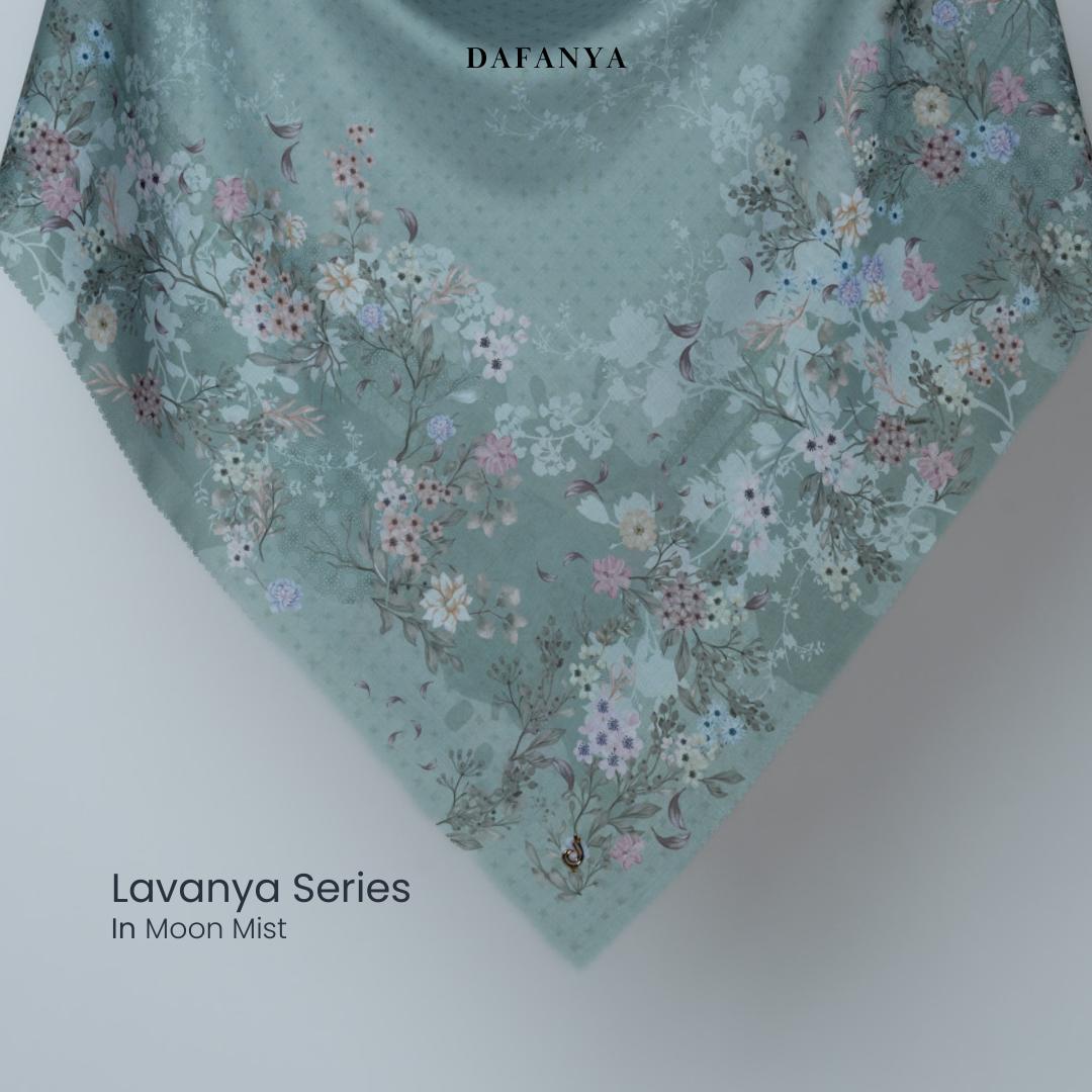 𝐃𝐀𝐅𝐀𝐍𝐘𝐀 - Lavanya Series Jilbab Motif Floral Kerudung Segi Empat Hijab Scarf bahan Voal Laser Cut