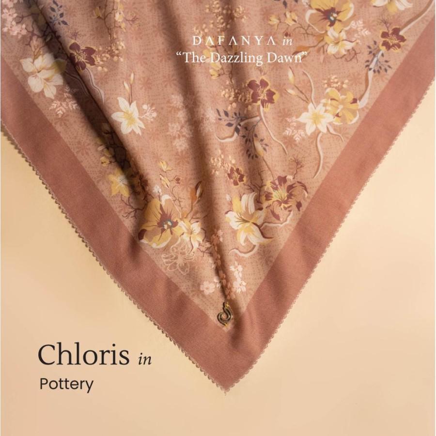 𝐃𝐀𝐅𝐀𝐍𝐘𝐀 - Syari Chloris Series Jilbab Motif Floral Kerudung Segi Empat Hijab Scarf bahan Voal Laser Cut