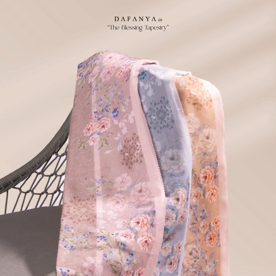 𝐃𝐀𝐅𝐀𝐍𝐘𝐀 - Syari Indira Series Jilbab Motif Floral Kerudung Segi Empat Hijab Scarf bahan Voal Laser Cut