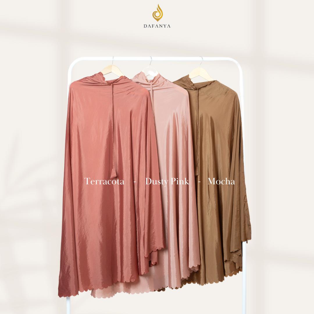 [ GRATIS JILBAB ] 𝐃𝐀𝐅𝐀𝐍𝐘𝐀 - Mukena 3 in 1 Traveling Prayer Set Mini Pouch Terlembut Parasut Korea Tepi Lasercut