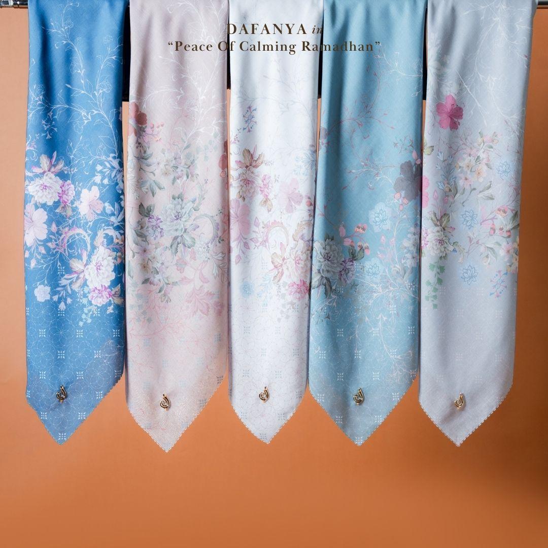 𝐃𝐀𝐅𝐀𝐍𝐘𝐀 - Zeya Series Jilbab Motif Floral Kerudung Segi Empat Hijab Scarf bahan Voal Laser Cut
