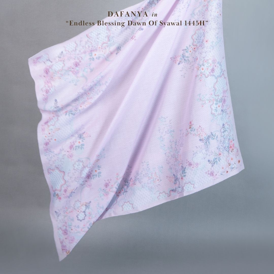 𝐃𝐀𝐅𝐀𝐍𝐘𝐀 - Renisa Series Jilbab Motif Floral Kerudung Segi Empat Hijab Scarf bahan Voal Laser Cut