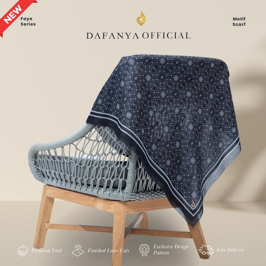 𝐃𝐀𝐅𝐀𝐍𝐘𝐀 - Faye Series Jilbab Motif Floral Kerudung Segi Empat Hijab Scarf bahan Voal Laser Cut segi  empat