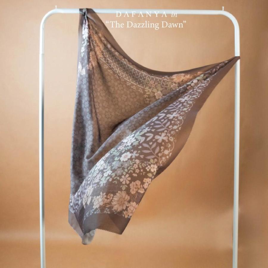 𝐃𝐀𝐅𝐀𝐍𝐘𝐀 - Syari Aine Series Jilbab Motif Floral Kerudung Segi Empat Hijab Scarf bahan Voal Laser Cut