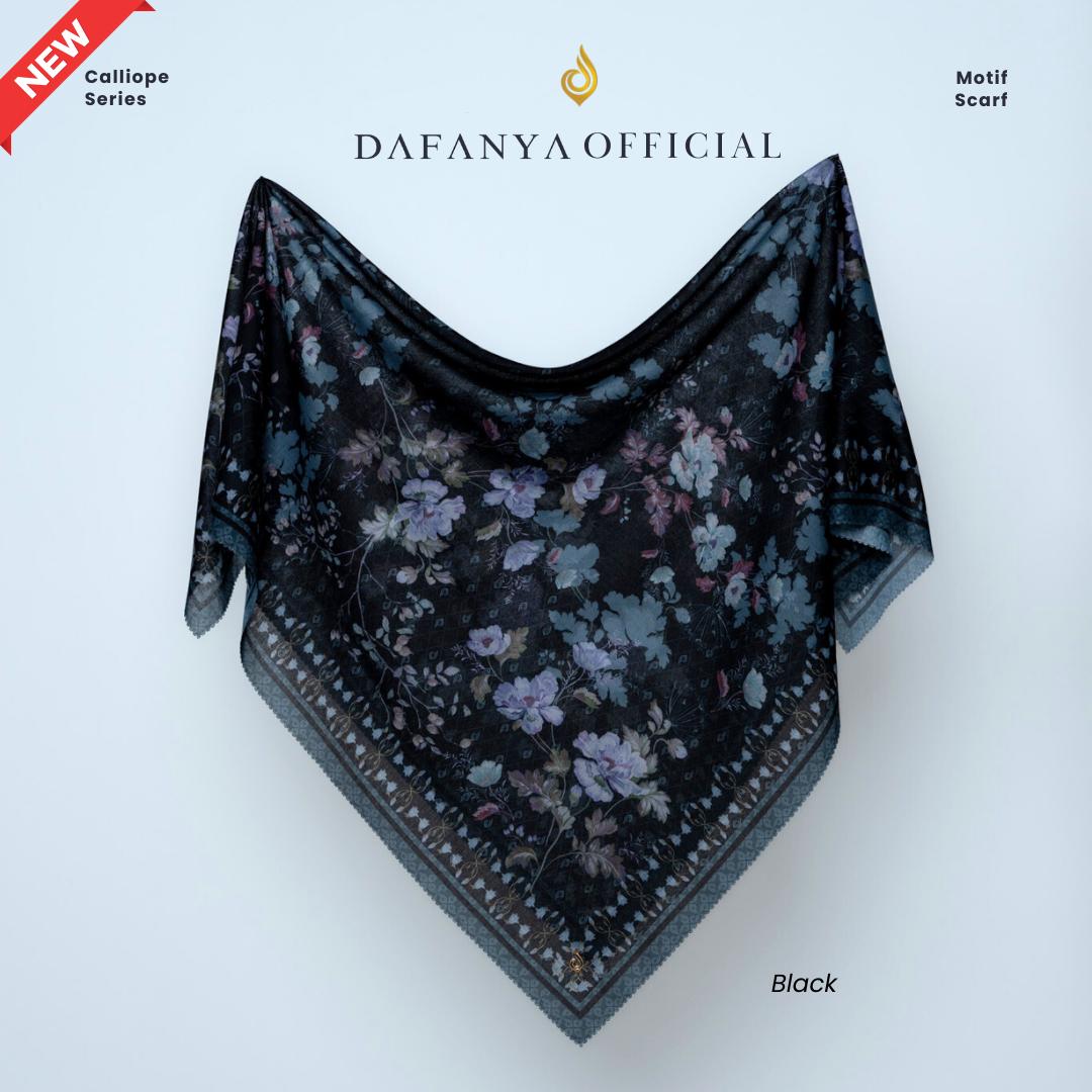 𝐃𝐀𝐅𝐀𝐍𝐘𝐀 - Syari 130x130 Calliope Series Jilbab Motif Floral Kerudung Segi Empat Hijab Scarf bahan Voal Laser Cut