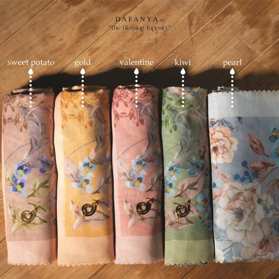 𝐃𝐀𝐅𝐀𝐍𝐘𝐀 - Syari Indira Series Jilbab Motif Floral Kerudung Segi Empat Hijab Scarf bahan Voal Laser Cut