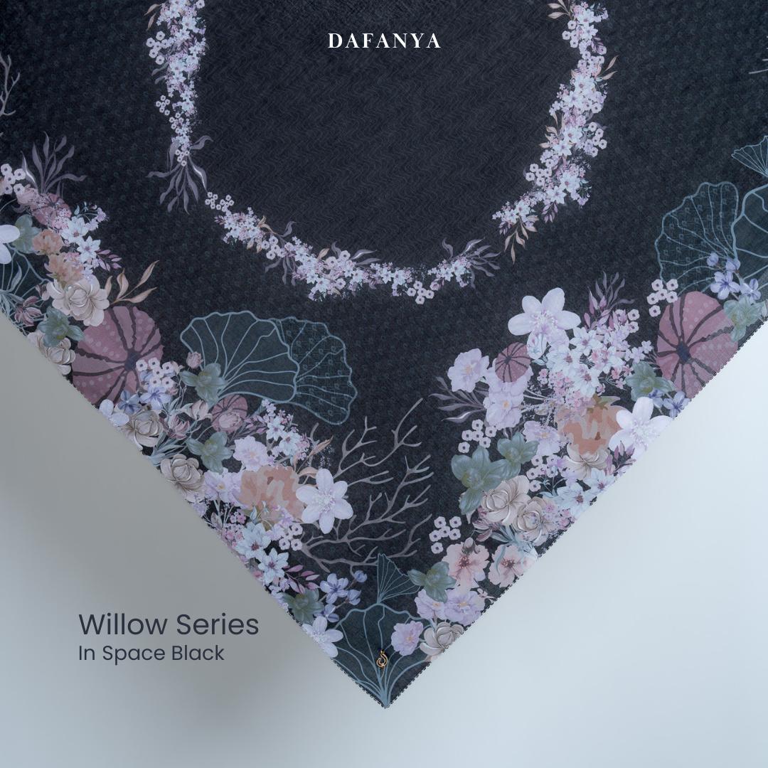 𝐃𝐀𝐅𝐀𝐍𝐘𝐀 - Willow Series Jilbab Motif Underwater Kerudung Segi Empat Hijab Scarf bahan Voal Laser Cut Square
