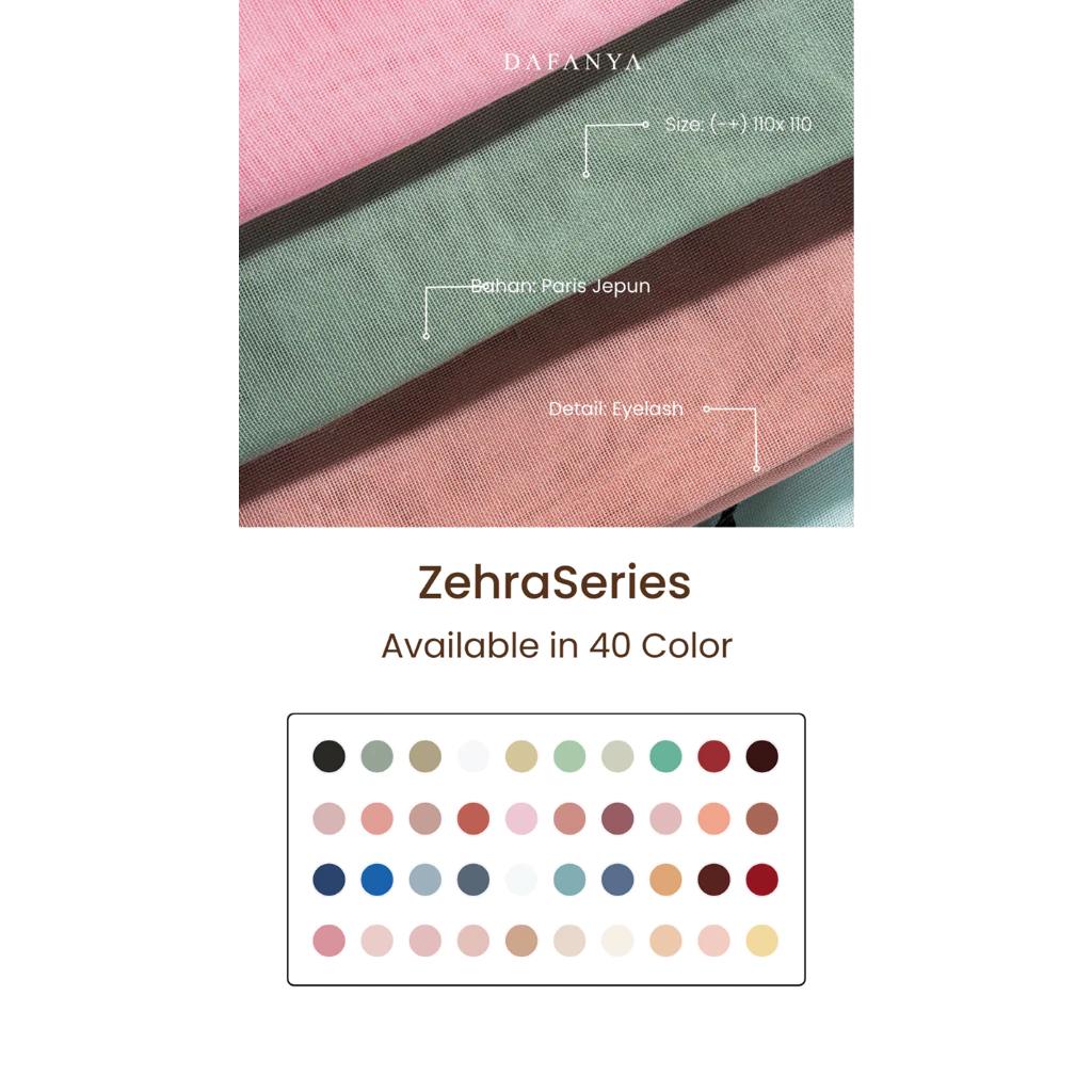 𝐃𝐀𝐅𝐀𝐍𝐘𝐀 - Zehra Series Jilbab Polos Kerudung Segi Empat Hijab Scarf bahan Paris Jepun Eyelash