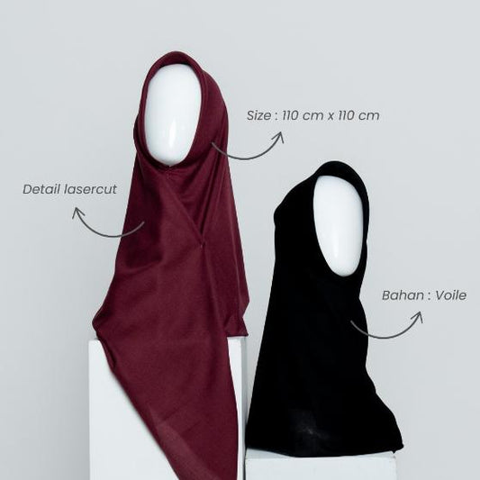 𝐃𝐀𝐅𝐀𝐍𝐘𝐀 - Maserati Series Jilbab Polos Kerudung Segi Empat Hijab Scarf bahan Voal Laser Cut