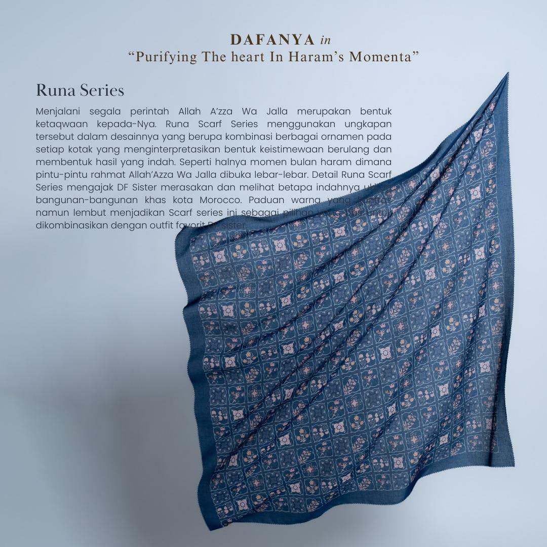 𝐃𝐀𝐅𝐀𝐍𝐘𝐀 - Runa Series Jilbab Motif Monogram Kerudung Segi Empat Hijab Scarf bahan Voal Laser Cut
