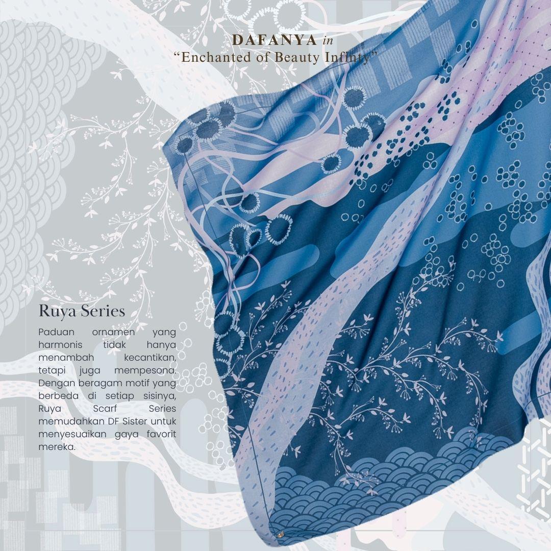 𝐃𝐀𝐅𝐀𝐍𝐘𝐀 - Ruya Series Jilbab Motif Abstrak Kerudung Segi Empat Hijab Scarf bahan Voal Laser Cut