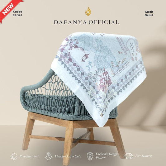 𝐃𝐀𝐅𝐀𝐍𝐘𝐀 - Kazea Series Jilbab Motif Floral Kerudung Segi Empat Hijab Scarf bahan Voal Laser Cut
