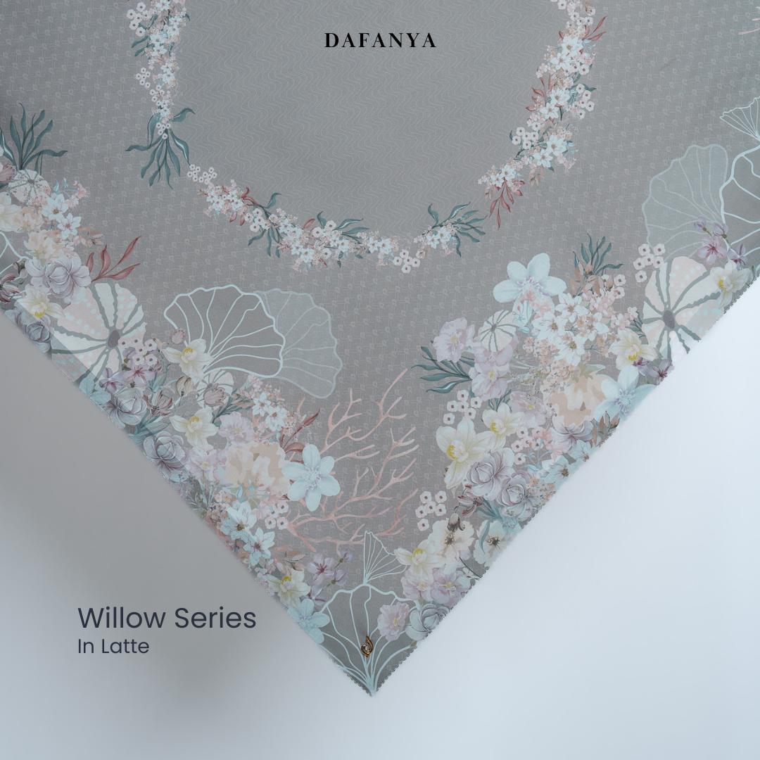 𝐃𝐀𝐅𝐀𝐍𝐘𝐀 - Willow Series Jilbab Motif Underwater Kerudung Segi Empat Hijab Scarf bahan Voal Laser Cut Square