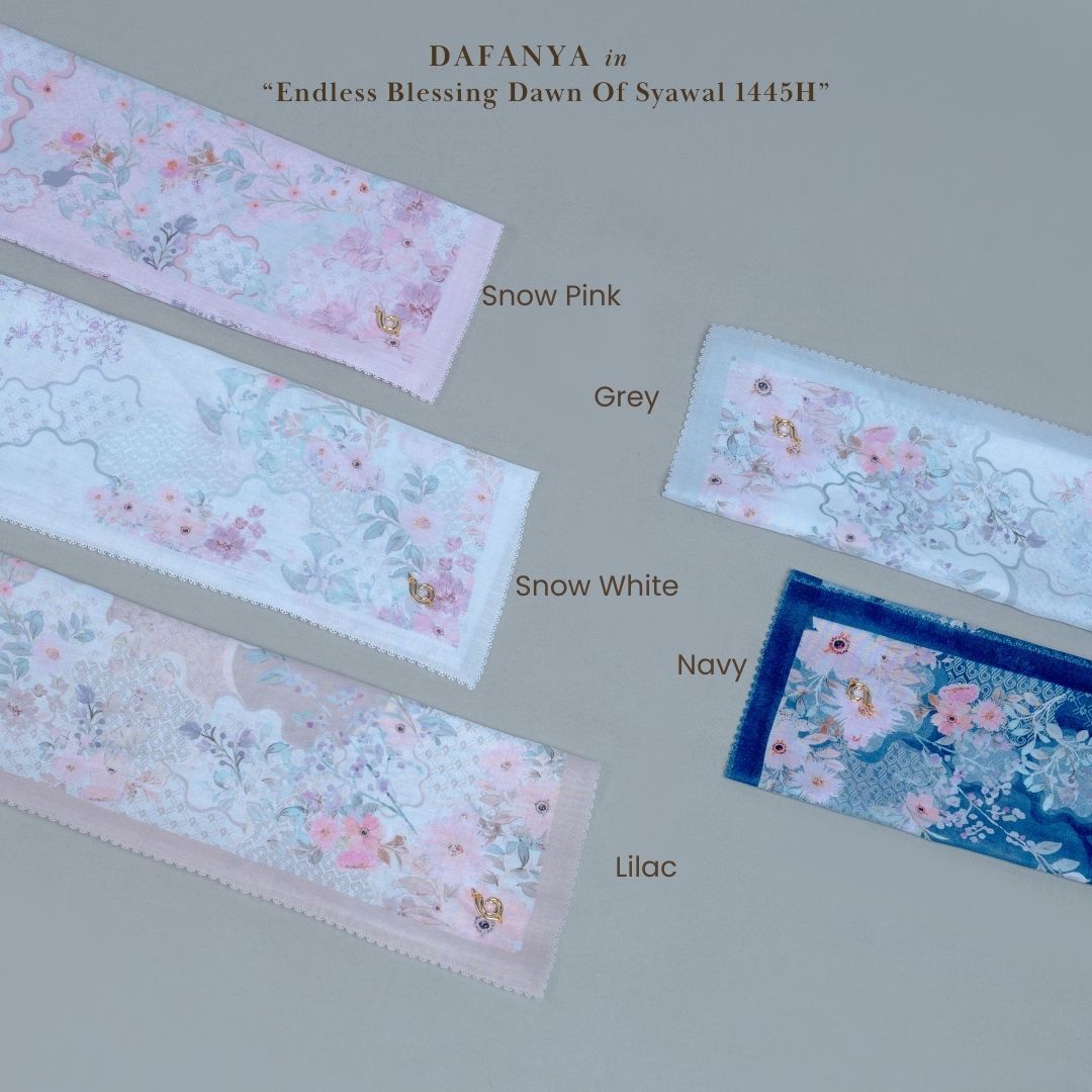 𝐃𝐀𝐅𝐀𝐍𝐘𝐀 - Renisa Series Jilbab Motif Floral Kerudung Segi Empat Hijab Scarf bahan Voal Laser Cut