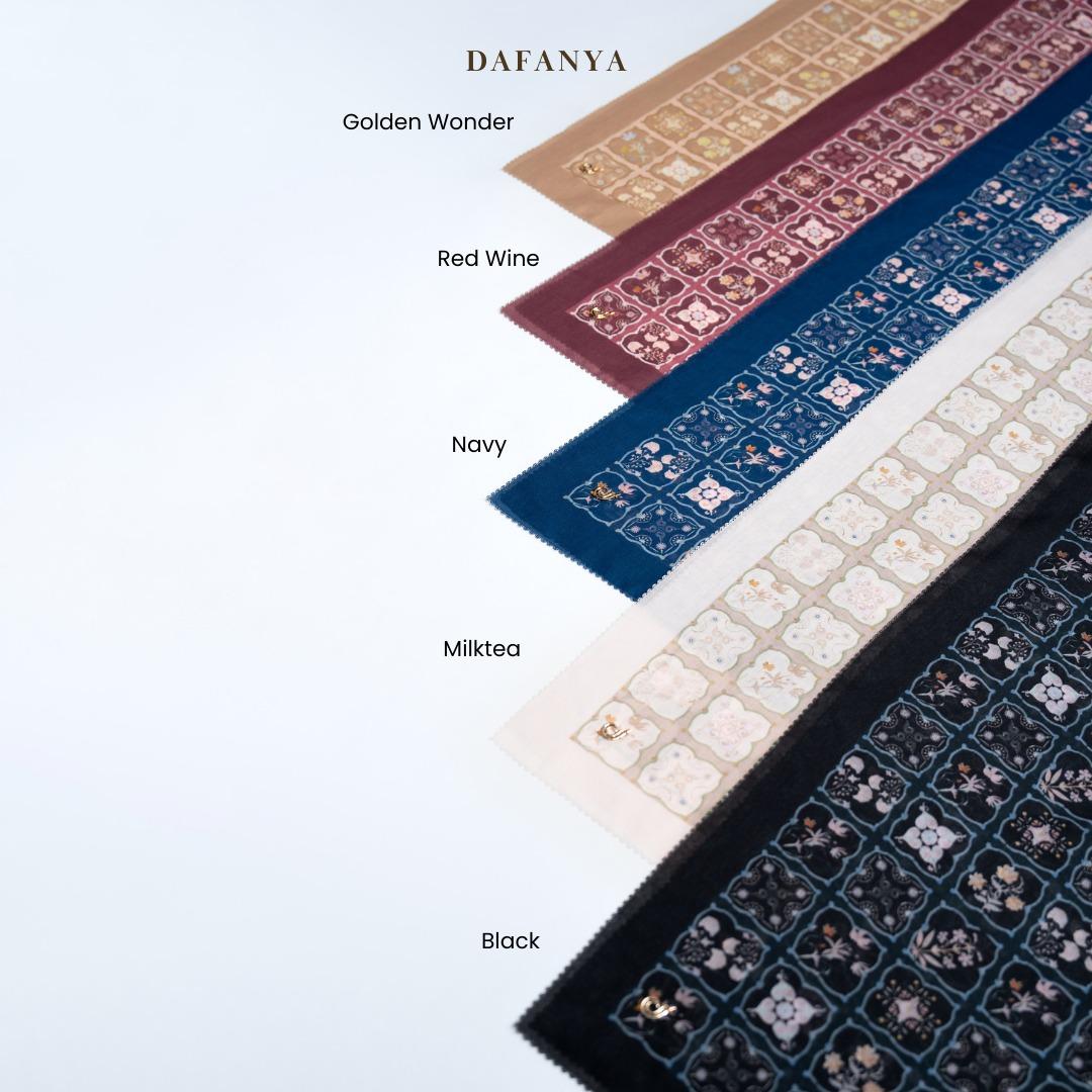 𝐃𝐀𝐅𝐀𝐍𝐘𝐀 - Runa Series Jilbab Motif Monogram Kerudung Segi Empat Hijab Scarf bahan Voal Laser Cut
