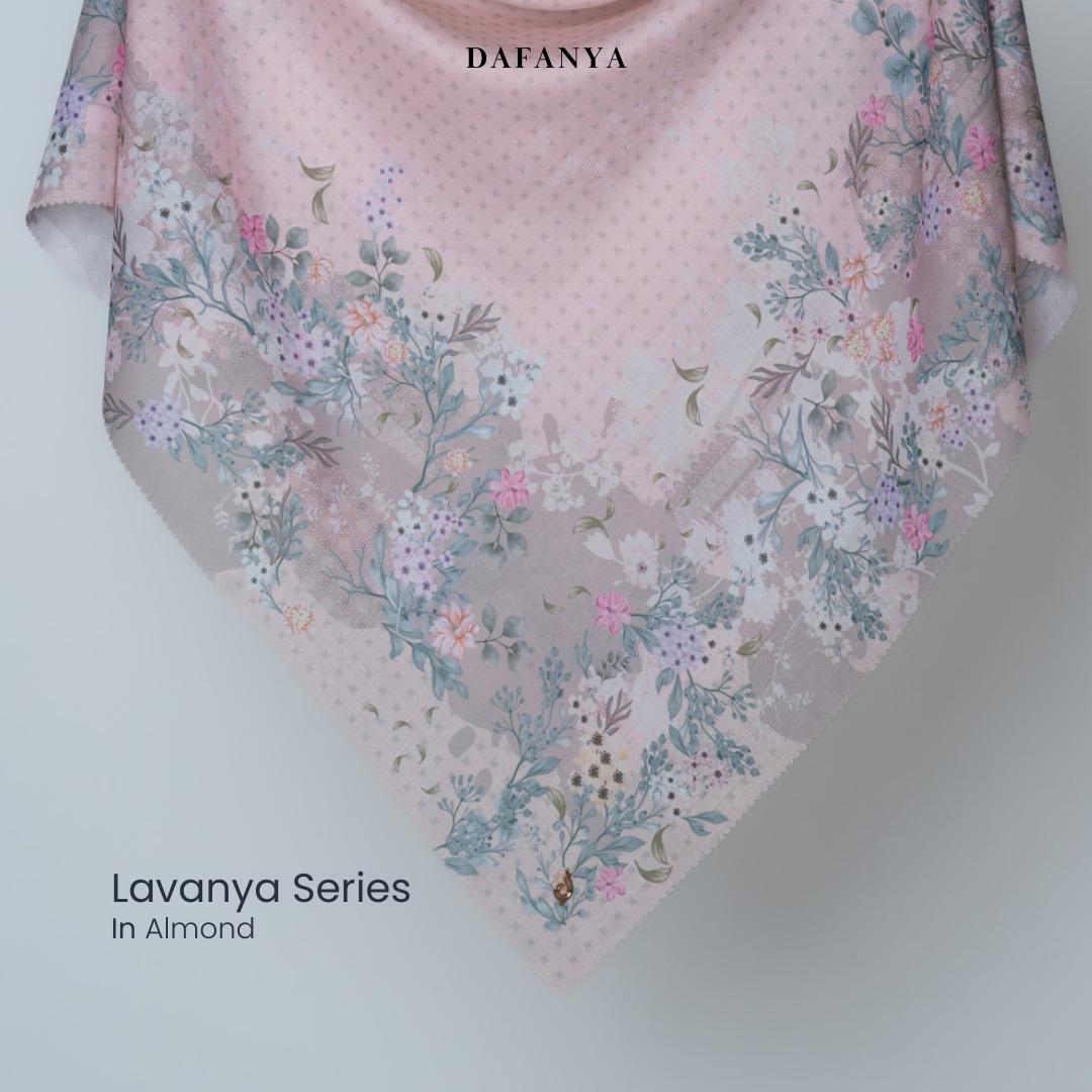 𝐃𝐀𝐅𝐀𝐍𝐘𝐀 - Lavanya Series Jilbab Motif Floral Kerudung Segi Empat Hijab Scarf bahan Voal Laser Cut