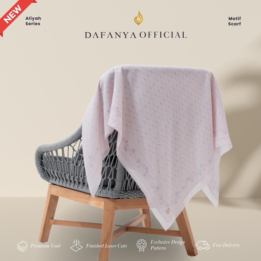 [Bundle 10 Pcs] 𝐃𝐀𝐅𝐀𝐍𝐘𝐀 - Aliyah Series Jilbab Monogram Floral Kerudung Segi Empat Hijab Scarf bahan Voal Laser Cut