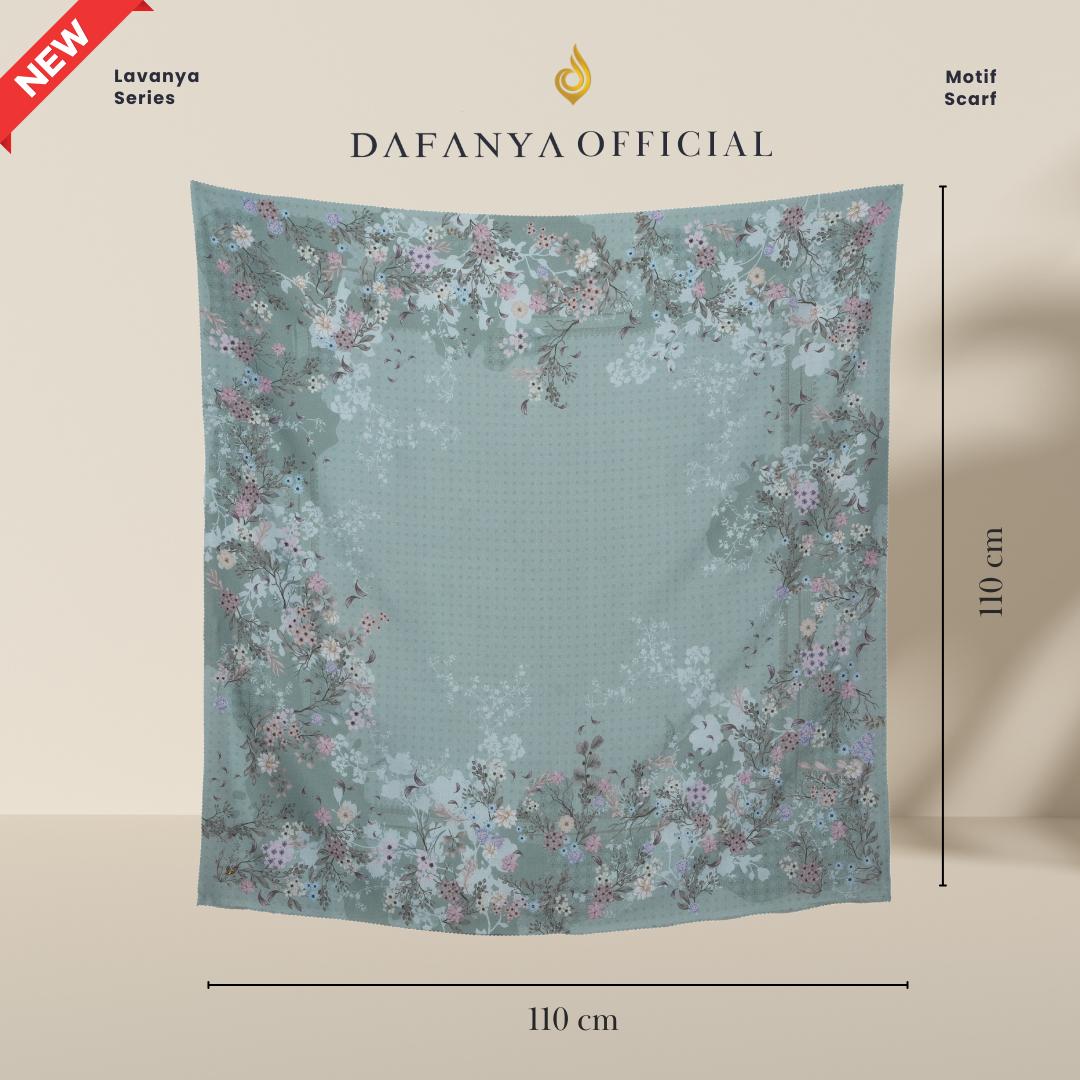 𝐃𝐀𝐅𝐀𝐍𝐘𝐀 - Lavanya Series Jilbab Motif Floral Kerudung Segi Empat Hijab Scarf bahan Voal Laser Cut