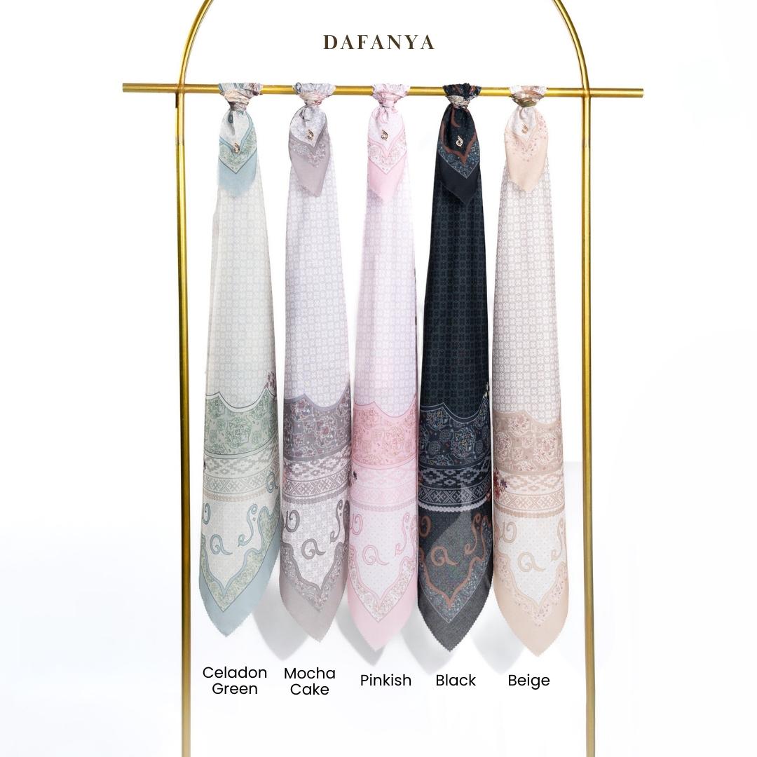 𝐃𝐀𝐅𝐀𝐍𝐘𝐀 - Amani Series Jilbab Motif Floral Kerudung Segi Empat Hijab Scarf bahan Voal Laser Cut