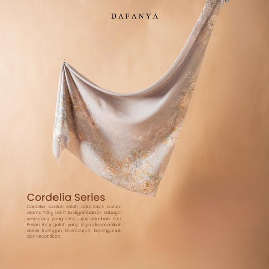 𝐃𝐀𝐅𝐀𝐍𝐘𝐀 - Cordelia Series Jilbab Motif Floral Kerudung Segi Empat Hijab Scarf bahan Voal Laser Cut Printing
