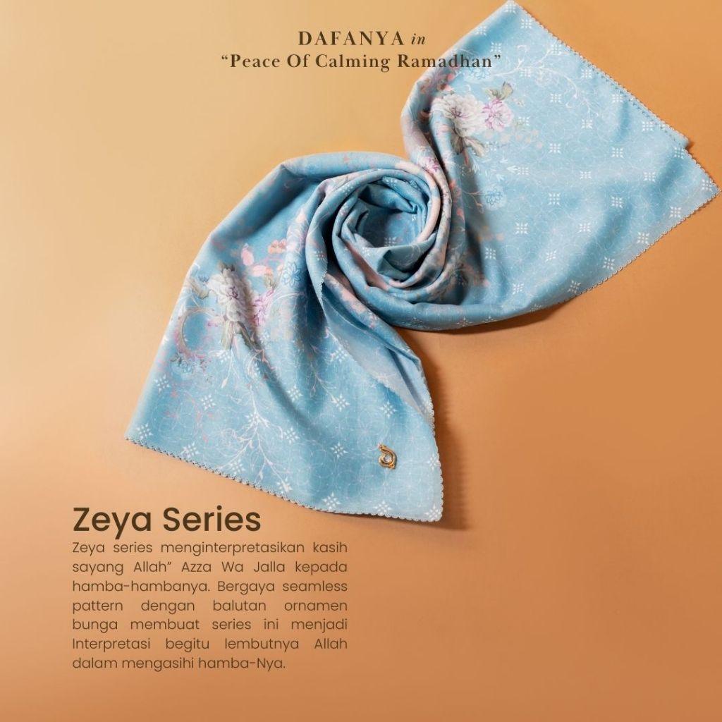 𝐃𝐀𝐅𝐀𝐍𝐘𝐀 - Zeya Series Jilbab Motif Floral Kerudung Segi Empat Hijab Scarf bahan Voal Laser Cut