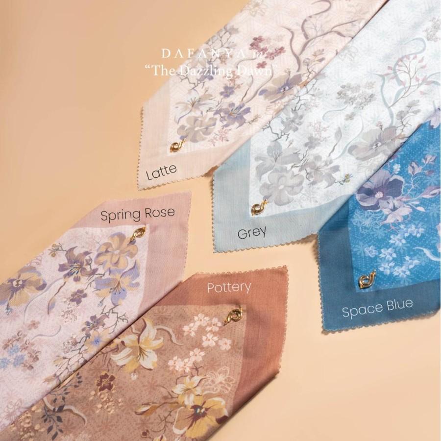𝐃𝐀𝐅𝐀𝐍𝐘𝐀 - Syari Chloris Series Jilbab Motif Floral Kerudung Segi Empat Hijab Scarf bahan Voal Laser Cut