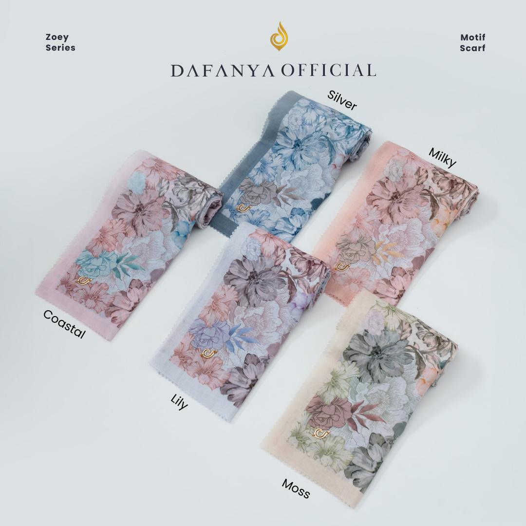 𝐃𝐀𝐅𝐀𝐍𝐘𝐀 - Zoey Series Jilbab Motif Floral Kerudung Segi Empat Hijab Scarf bahan Voal Laser Cut