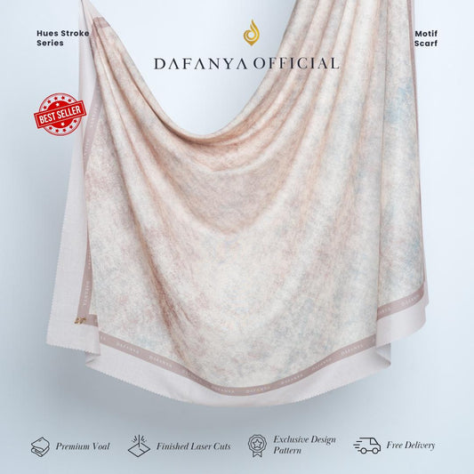 𝐃𝐀𝐅𝐀𝐍𝐘𝐀 - Syari 130x130 Hues Stroke Jilbab Motif Abstrak Kerudung Segi Empat Hijab Scarf bahan Voal Laser Cut