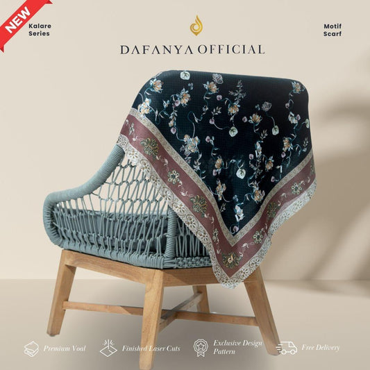 𝐃𝐀𝐅𝐀𝐍𝐘𝐀 - Kalare Series Jilbab Motif Floral Kerudung Segi Empat Hijab Scarf bahan Voal Laser Cut