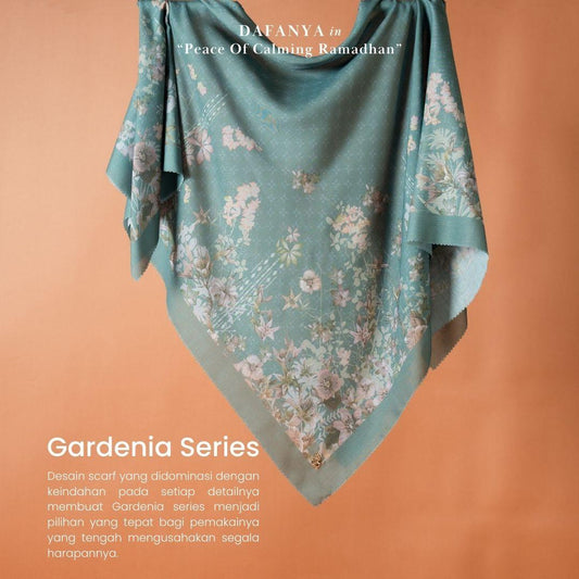 𝐃𝐀𝐅𝐀𝐍𝐘𝐀 - Gardenia Series Jilbab Motif Floral Kerudung Segi Empat Hijab Scarf bahan Voal Laser Cut