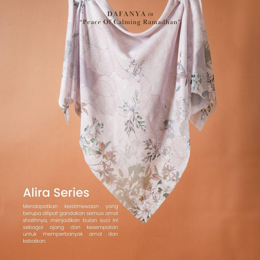 𝐃𝐀𝐅𝐀𝐍𝐘𝐀 - Alira Series Jilbab Motif Floral Kerudung Segi Empat Hijab Scarf bahan Voal Laser Cut
