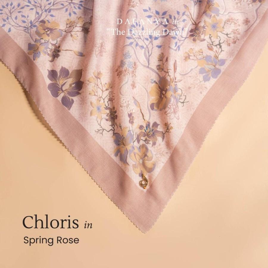 𝐃𝐀𝐅𝐀𝐍𝐘𝐀 - Syari Chloris Series Jilbab Motif Floral Kerudung Segi Empat Hijab Scarf bahan Voal Laser Cut