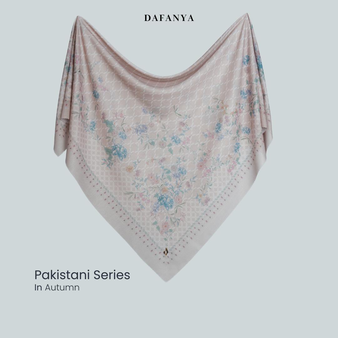 𝐃𝐀𝐅𝐀𝐍𝐘𝐀 - Syari 130x130 Pakistani Series Jilbab Motif Floral Kerudung Segi Empat Hijab Scarf bahan Voal Laser Cut Rayafanya Edition