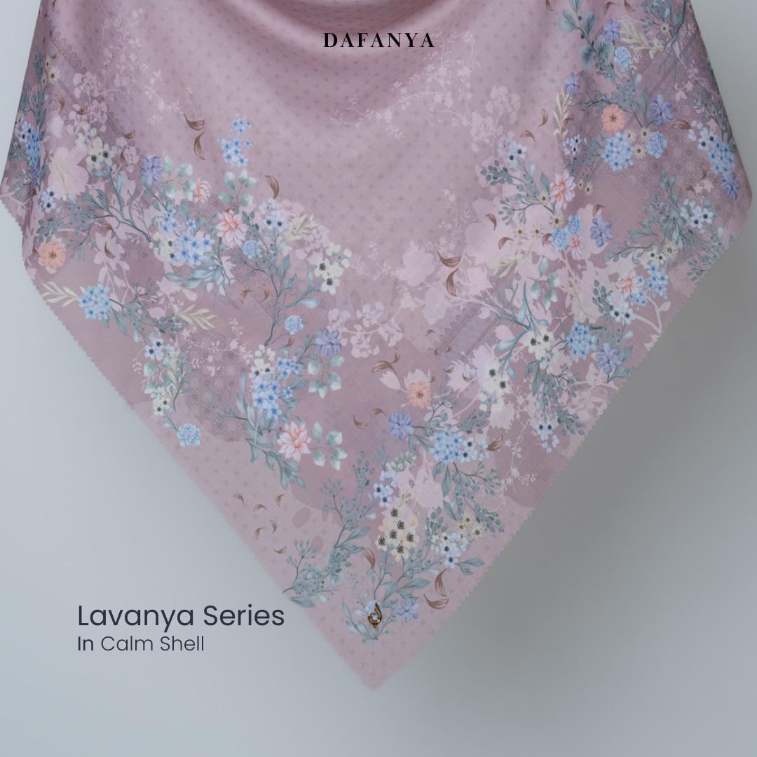 𝐃𝐀𝐅𝐀𝐍𝐘𝐀 - Lavanya Series Jilbab Motif Floral Kerudung Segi Empat Hijab Scarf bahan Voal Laser Cut