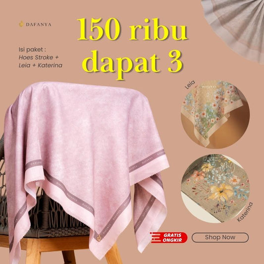 [BUNDLE - isi 3 Pcs] 𝐃𝐀𝐅𝐀𝐍𝐘𝐀 - All Series Jilbab Motif Floral Kerudung Segi Empat Hijab Scarf bahan Voal Laser Cut