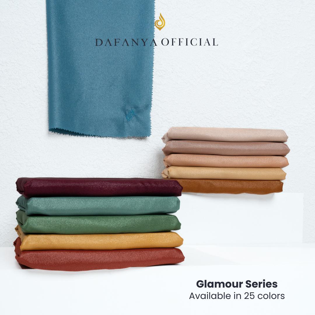 [BUNDLE - isi 5 Pcs] 𝐃𝐀𝐅𝐀𝐍𝐘𝐀 - Glamour Series Jilbab Motif Polos Kerudung Segi Empat Hijab Scarf bahan Glamour Laser Cut