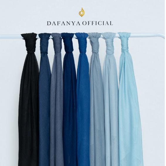 𝐃𝐀𝐅𝐀𝐍𝐘𝐀 - Rania Series Jilbab Polos Kerudung Segi Empat Hijab Scarf bahan Paris Jadul Eyelash