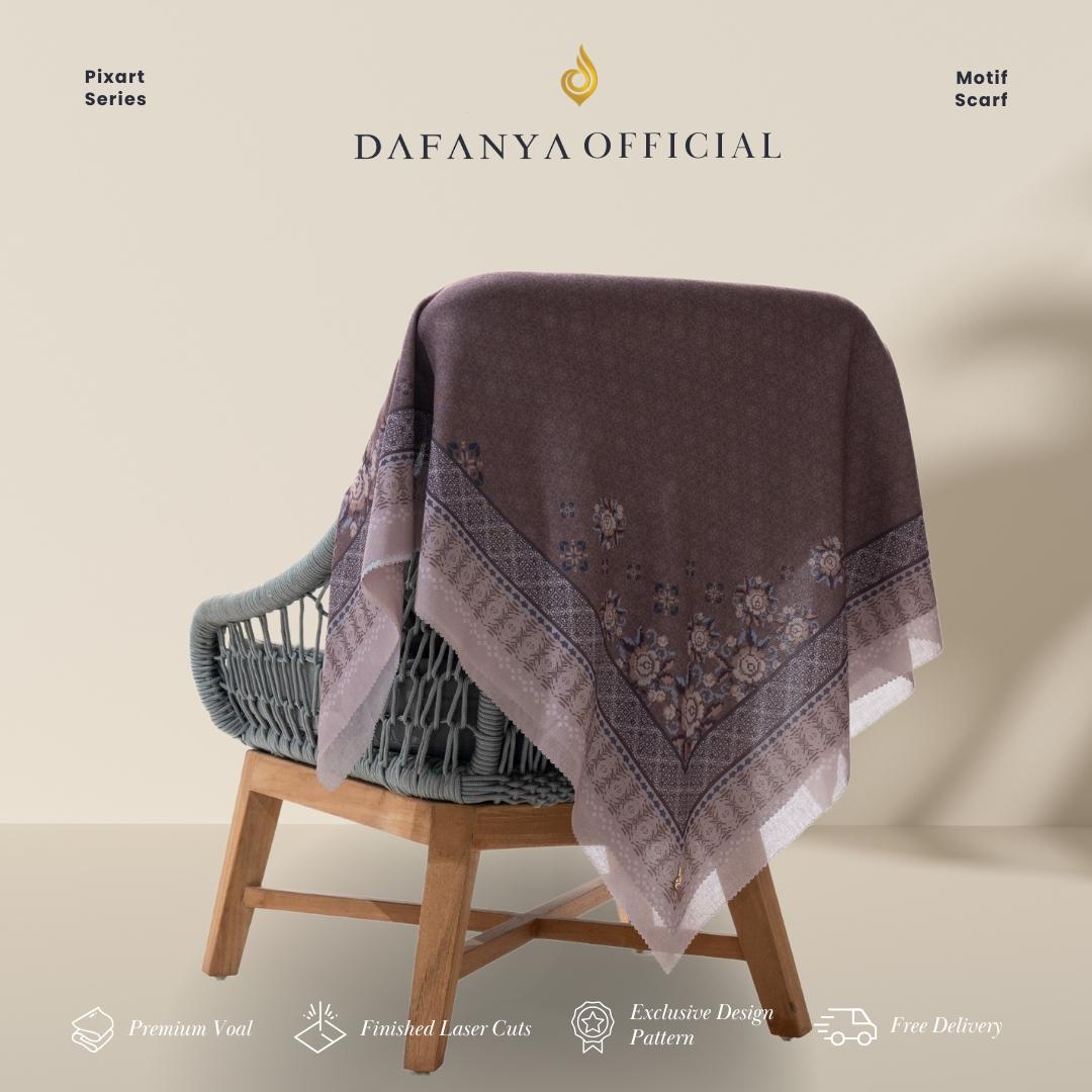 𝐃𝐀𝐅𝐀𝐍𝐘𝐀 - Syari 130x130 Pixart Series Jilbab Motif Floral Kerudung Segi Empat Hijab Scarf bahan Voal Laser Cut