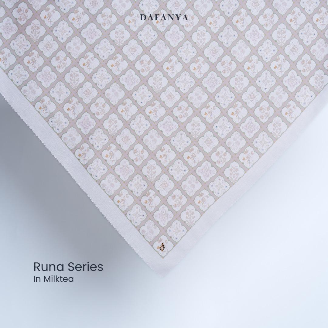 𝐃𝐀𝐅𝐀𝐍𝐘𝐀 - Runa Series Jilbab Motif Monogram Kerudung Segi Empat Hijab Scarf bahan Voal Laser Cut