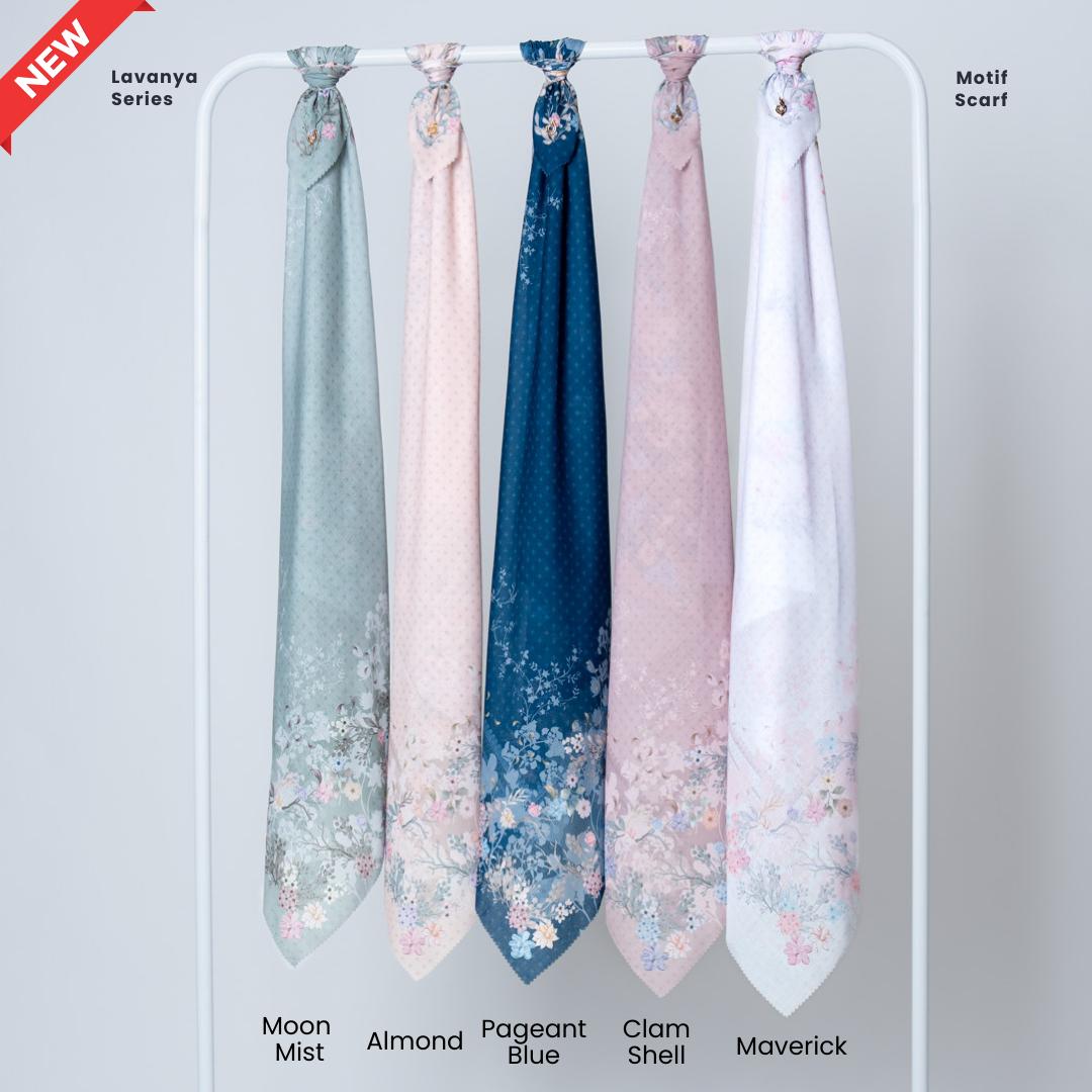 𝐃𝐀𝐅𝐀𝐍𝐘𝐀 - Lavanya Series Jilbab Motif Floral Kerudung Segi Empat Hijab Scarf bahan Voal Laser Cut