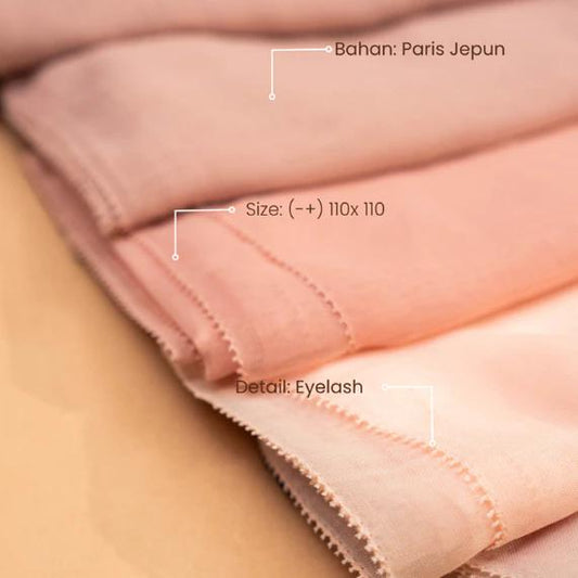 𝐃𝐀𝐅𝐀𝐍𝐘𝐀 - Zehra Series Jilbab Polos Kerudung Segi Empat Hijab Scarf bahan Paris Jepun Eyelash