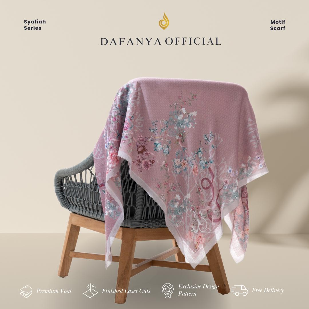 𝐃𝐀𝐅𝐀𝐍𝐘𝐀 - Syari Syafiyyah Series Jilbab Motif Floral Kerudung Segi Empat Hijab Scarf bahan Voal Laser Cut