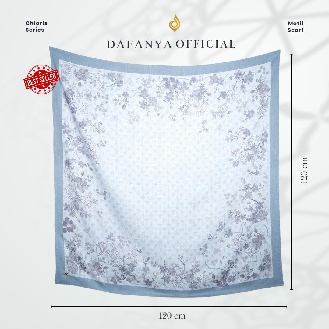 𝐃𝐀𝐅𝐀𝐍𝐘𝐀 - Syari Chloris Series Jilbab Motif Floral Kerudung Segi Empat Hijab Scarf bahan Voal Laser Cut