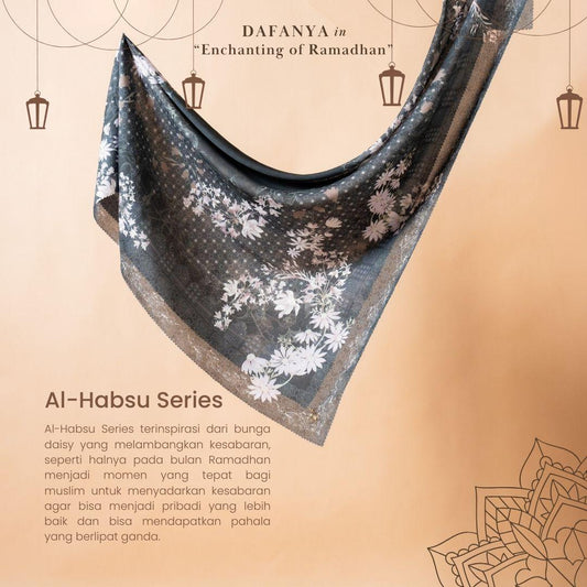 𝐃𝐀𝐅𝐀𝐍𝐘𝐀 - Al-Habsu Series Jilbab Motif Floral Kerudung Segi Empat Hijab Scarf bahan Voal Laser Cut
