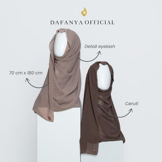 𝐃𝐀𝐅𝐀𝐍𝐘𝐀 - Yasmin Series Pashimina Jilbab Polos Kerudung Hijab Scarf bahan Ceruti Eyelash